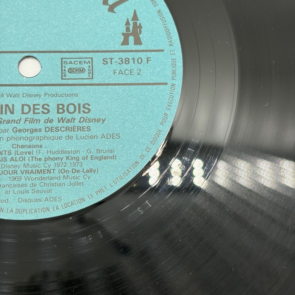 Walt Disney Robin Des Bois LP 1974 French Disneyland Records ST-3810 F VG+ - Picture 13 of 16